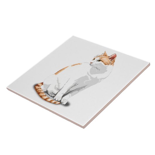 オレンジジンジャーとホワイトキャットカスタム タイル (側面)