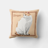 オレンジジンジャーと白猫パーソナライズされた クッション (裏面)