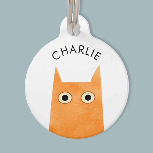 オレンジジンジャーキャット ペット　ネームタグ (Fun Orange Ginger Cat personalized name and details cat pet tag)