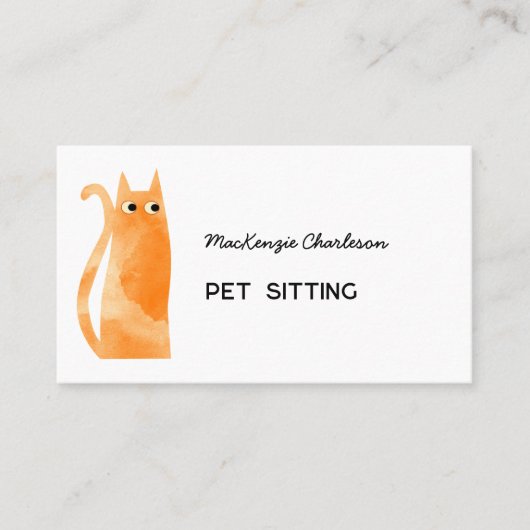 オレンジジンジャーキャットQRコードペットサービス 名刺 (正面)