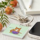 オレンジジンジャーコーヒーキャットおもしろい キーホルダー (正面右)