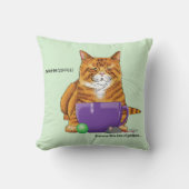 オレンジジンジャーコーヒーキャットおもしろい クッション (正面)