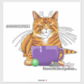 オレンジジンジャーコーヒーキャットおもしろい シール (シート)