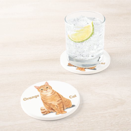 オレンジジンジャータビー猫パーソナライズデザイン コースター (側面)