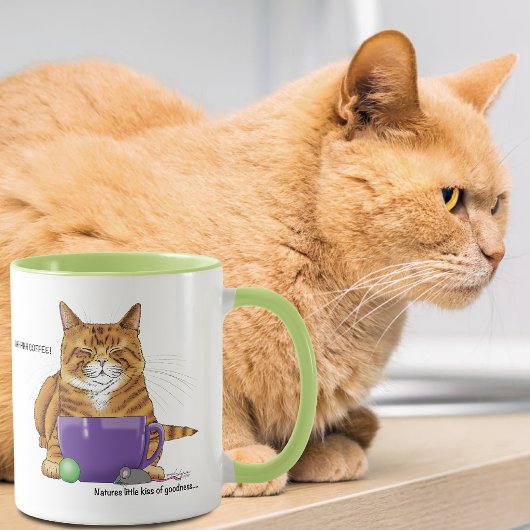 オレンジジンジャー猫 コーヒー 緑 紫 マグカップ