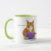 オレンジジンジャー猫 コーヒー 緑 紫 マグカップ (左)