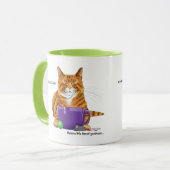 オレンジジンジャー猫 コーヒー 緑 紫 マグカップ (正面左)