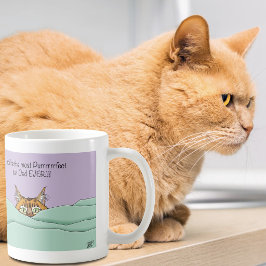 オレンジジンジャー紫かわいい猫パパ父の日 コーヒーマグカップ