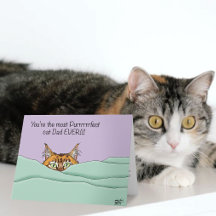 オレンジジンジャー紫色のかわいい猫のパパ父の日