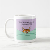 オレンジジンジャー紫色のかわいい猫の母の日 コーヒーマグカップ (左)