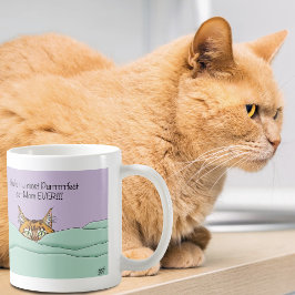 オレンジジンジャー紫色のかわいい猫の母の日 コーヒーマグカップ