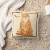 オレンジジンジャー虎猫タイガーキャットパーソナライズされた クッション (ブランケット)
