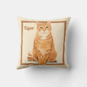オレンジジンジャー虎猫タイガーキャットパーソナライズされた クッション (裏面)