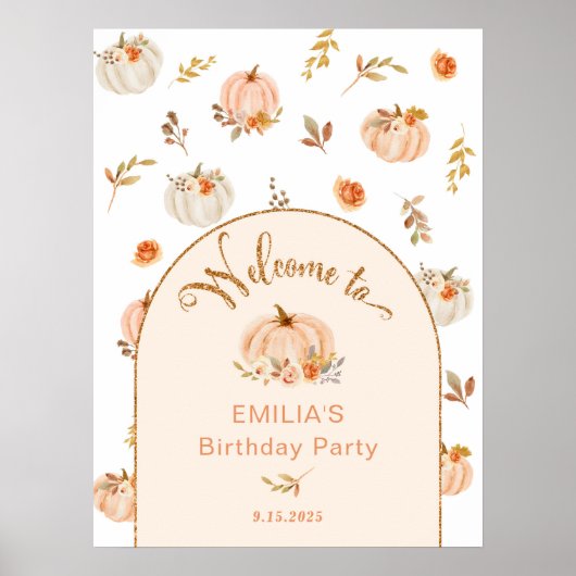 オレンジスウィートリトルカボチャの誕生日へようこそ ポスター (正面)