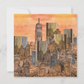 オレンジスカイシティサンセットフ空白のラットノートカード ノートカード (正面)