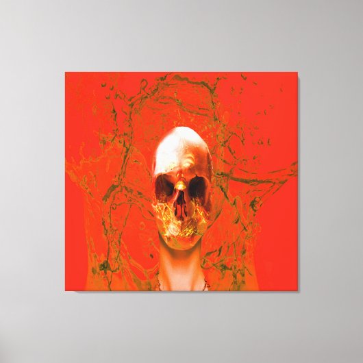 オレンジスカルイン水 キャンバスプリント (正面)