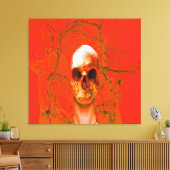 オレンジスカルイン水 キャンバスプリント (インサイチュ (リビング))