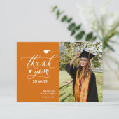 オレンジスクエレガントリシンプルプト卒業 招待状 (スタンド正面)