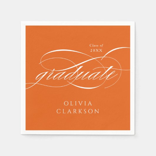 オレンジスクモダンリエレガントプト卒業パーティー スタンダードカクテルナプキン (正面)