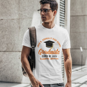 オレンジスクリプトカスタム卒業2025年 Tシャツ