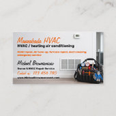 オレンジスクリプトHVACツールバッグゲージ換気写真 名刺 (正面)