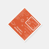 オレンジスクリーンスペースシップ宇宙テーマ誕生日 スタンダードカクテルナプキン (角)