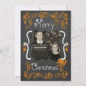 オレンジスクロカスタマイズールフォトホリデーカード シーズンカード (正面)