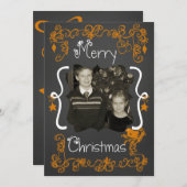 オレンジスクロカスタマイズールフォトホリデーカード シーズンカード (正面/裏面)