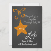 オレンジスクロカスタマイズールフォトホリデーカード シーズンカード (裏面)