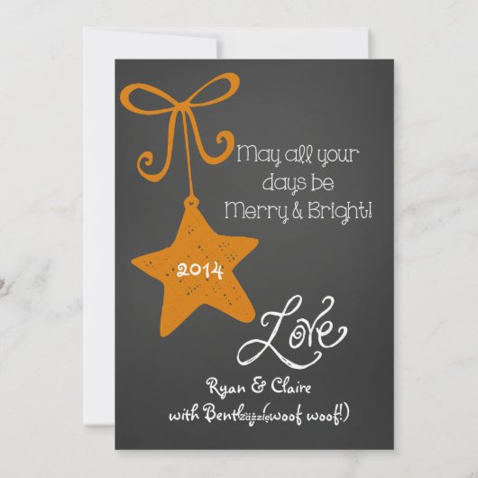 オレンジスクロカスタマイズールフォトホリデーカード シーズンカード (裏面)