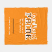 オレンジスクールプライドマスコットネームフリースブランケット フリースブランケット (正面(横))