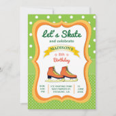 オレンジスケート アイススケート バースデーパーティー 招待状 (正面)