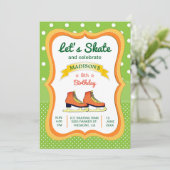 オレンジスケート アイススケート バースデーパーティー 招待状 (スタンド正面)