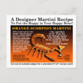 オレンジスコルピオンハロウィーンマルティーニレシピハガキ ポストカード (正面)