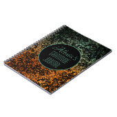 オレンジスタイリッシュと緑のブラックフローラ ノートブック (左側)