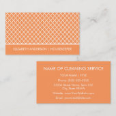 オレンジスタイリッシュクローバーハウスキーピングサービス 名刺 (正面/裏面)