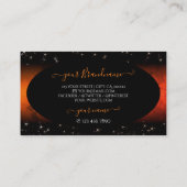 オレンジスタイリッシュ大理石ブラックグリッタースターズモノグラム 名刺 (裏面)