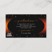 オレンジスタイリッシュ大理石ブラックグリッタースター追加ロゴ 名刺 (裏面)