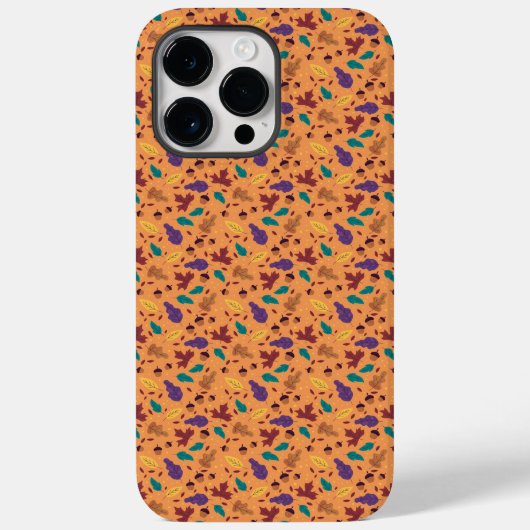 オレンジスタイリッシュ色のリーフパターンiPhoneケース Case-Mate iPhoneケース (裏面)