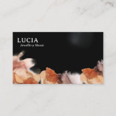 オレンジスタイリッシュ色の水色インクブラックビジネスカード 名刺 (正面)