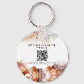 オレンジスタイリッシュ色インクロゴ&QRコード会社キーチェーン キーホルダー (裏面)