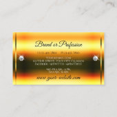 オレンジスタイリッシュ色グリッター発光スターとダイヤモンド 名刺 (裏面)