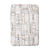 オレンジスタイリッシュ色ブラックパターン バスマット (正面縦)