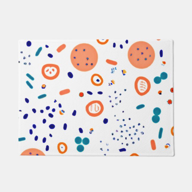 オレンジスタイルパタンズアートデザイン ドアマット (正面)