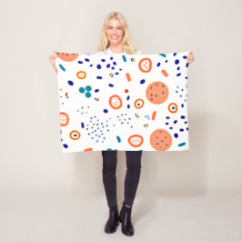 オレンジスタイルパタンズアートデザイン フリースブランケット