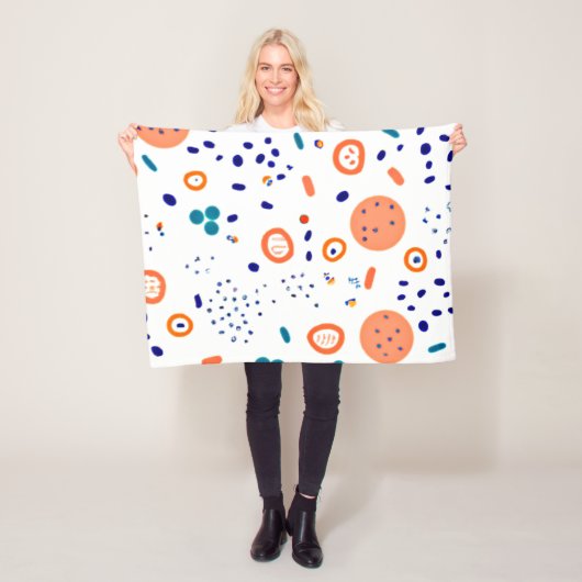 オレンジスタイルパタンズアートデザイン フリースブランケット (インサイチュ)