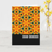オレンジスターパターン – 誕生日 カード (黄色い花)
