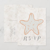 オレンジスタ素朴ーフィッシュ結婚式RSVPポストカード インビテーションポストカード (正面/裏面)