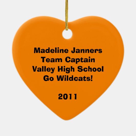 オレンジスティックフィギュアチアリーダーオーナメント セラミックオーナメント (裏面)