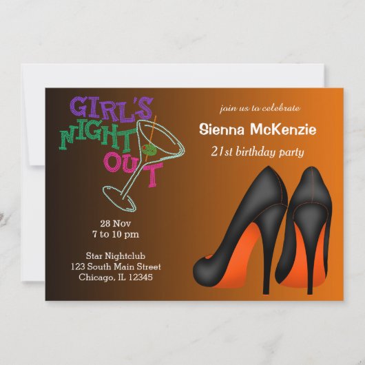 オレンジスティレトス誕生日 招待状 (正面)